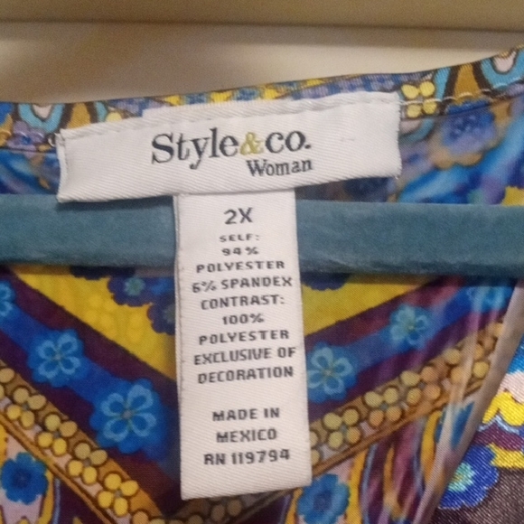 Style & Co. Plus Size 2X Multicolor Sleeveless Maxi Dress - Picture 2 of 10